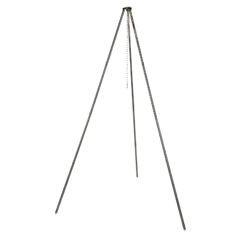 Fox Outdoor Dreibein 1,9 m Edelstahl - Sport & Outdoor-Aktivitäten: Robustes Edelstahl Dreibein mit werkzeugloser Montage, ideal für Camping und Grillen, inklusive Kette und Haken für vielseitige Anwendungen.