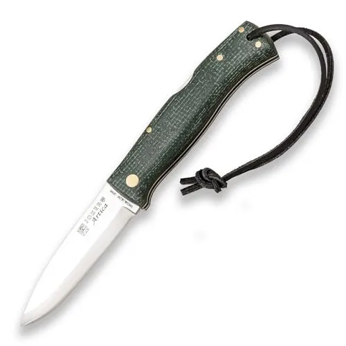 Joker klappMesser Bushcraft ARTICA NV155 - Hochwertiges Jute-Micarta - Klappmesser für Angeln, Jagd, Camping und Wandern mit 8 cm Klinge aus 14c28n Stahl, ergonomischem Design und sicherem Sicherungsmechanismus für optimale Handhabung.