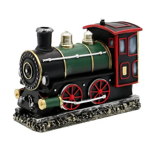 Dekoteam24 Räuchermännchen Räucherlokomotive – Schwarz/Grün/Rot/Gold