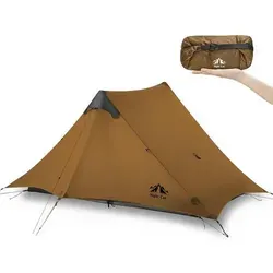 Ultraleichtes Trekkingzelt für 2 Personen - Wasserdicht in Khaki - Das ultraleichte Trekkingzelt für 2 Personen in Khaki ist dein idealer Begleiter für jedes Abenteuer. Mit nur 1,5 kg und einer Wassersäule von 5000 mm schützt es dich zuverlässig vor Regen und ist einfach aufzubauen – perfekt für dein nächstes Camping-Erlebnis.