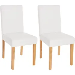 2er-Set Esszimmerstuhl Littau - Kunstleder, weiß matt, helle Beine - Stühle für Esszimmer, Wohnzimmer oder Küche. Bequeme Polsterung und modernes Design sorgen für hohen Komfort und extravagante Akzente in Ihrem Wohnraum.