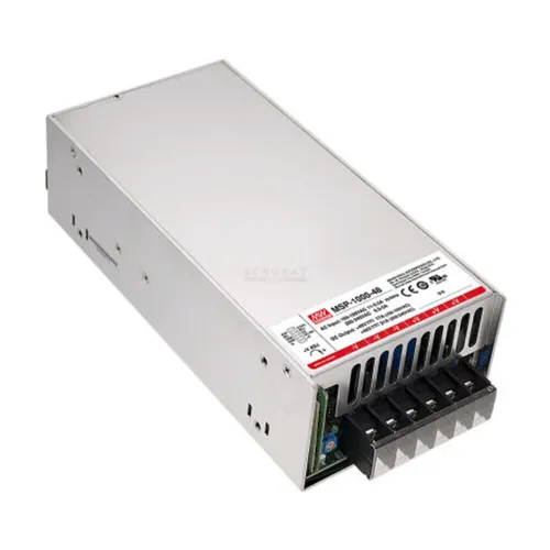 MEANWELL MSP-1000-48 AC-DC-Schaltnetzteil, 1008W 48V 21A - Industrienetzteil für zuverlässige Energieversorgung, kompakte Maße von 21,8 x 10,5 x 6,35 cm, ideal für professionelle Anwendungen.