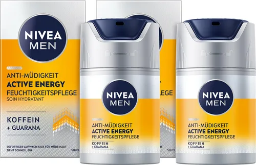 NIVEA MEN Active Energy Feuchtigkeitspflege Gesichtscreme Koffein Guarana 2x50ml