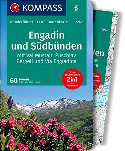 KOMPASS Wanderführer Engadin und Südbünden, 60 Touren mit Extra-Tourenkarte: GPS-Daten zum Download