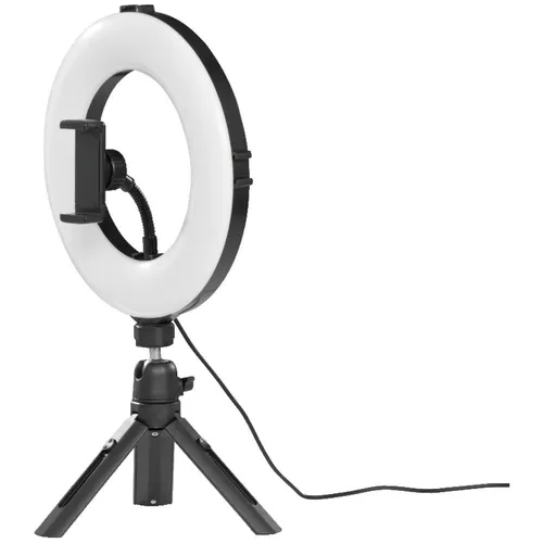 Hama LED Ringlicht mit Stativ - 21 cm Durchmesser, dimmbar und ideal für Selfies, Videokonferenzen und Fotografie