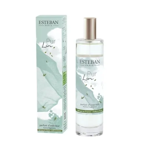 Esteban - Raumspray Duftspray – Raumduft - 75ml - Lufterfrischer Spray für Wohnung & WC, Room Spray mit Bio-Alkohol - langanhaltende Frische - Recycelbares Glas - Around the Fireplace