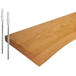 Relaxdays Wandregal mit Baumkante, rustikal und einzigartig - Rustikales Schweberegal aus Kiefernholz (HBT: 3x100x22 cm) mit Baumkante – ideal für Bücher, Deko und Pflanzen. Inklusive Montagematerial für einfache Anbringung. Belastbar bis 20 kg, passt perfekt in jedes Zimmer.