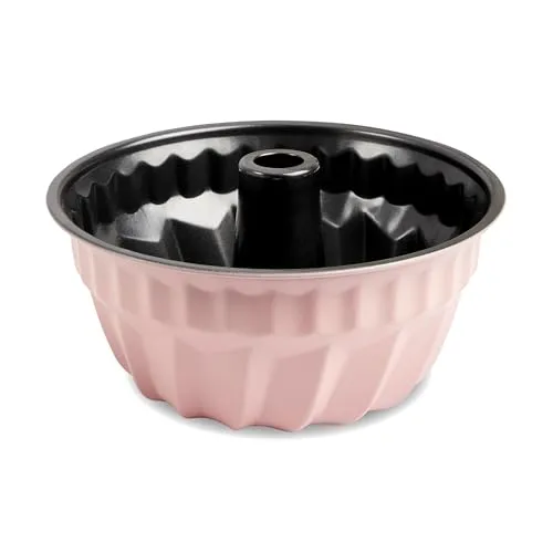 wenco Mini-Gugelhupfform, 18 cm Durchmesser, ideal für kleine Kuchen, hochwertige Antihaftbeschichtung, aus robustem Stahl, gleichmäßige Wärmeverteilung, in stilvollem Rosa, leicht zu reinigen