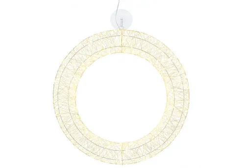 BURI LED Lichterkranz 50cm - Warmweiß mit Timer für Innen und Außen - Weihnachtsbeleuchtung – 50 cm großer Metallkranz mit 1440 warmweißen LEDs, ideal für Türen und Fenster; mit praktischem Timer für 6 Stunden Betrieb.