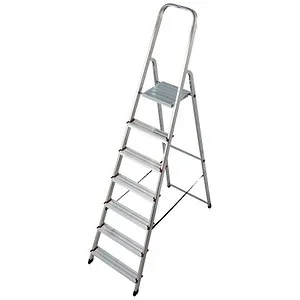 Krause Stehleiter »CORDA« 7 Stufen - 220 cm robust und leicht - Leiter für vielseitige Anwendungen mit 7 Stufen, max. Belastbarkeit 150 kg und nur 6.5 kg Gewicht. Ideal für Zuhause oder im Gewerbe.