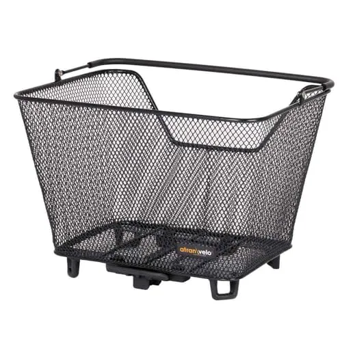 Atran Velo Unisex – Erwachsene Atranvelo Daily Fahrradkorb, Schwarz - Fahrradkorb in Schwarz, ideal für den täglichen Gebrauch, robust und stylish für alle Fahrradfahrer.