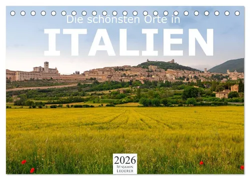 CALVENDO Wandkalender Die schönsten Orte in Italien. (Tischkalender 2026 DIN A5 quer), CALVE
