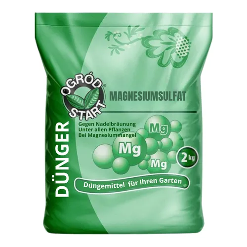 Bittersalz Magnesiumsulfat Dünger 2kg - Effektiver Schutz gegen Blattvergilbung - Dünger für alle Pflanzen, ideal zur Blattdüngung. Vollständig wasserlöslich für einfache Anwendung als Blattspray. Schützt Koniferen vor Vergilbung und fördert gesundes Wachstum.