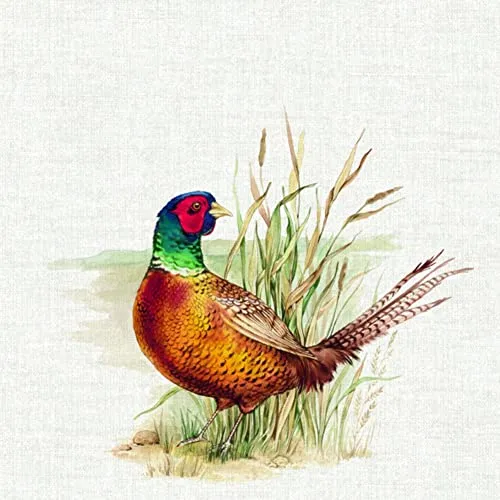 IHR Ideal Home Range - Papierservietten HUNTED PHEASANT cream 20 St. Lunch-Servietten 33 cm x 33 cm