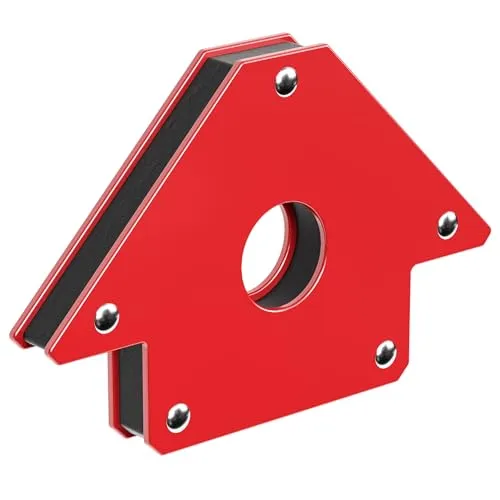 Wiltec Schweißmagnet mit 11 kg Haftkraft, 120 x 80 x 15 mm Schweißwinkel mit 45°, 90° und 135°, Schweißzubehör Magnetwinkel hält Werkstücke zusammen