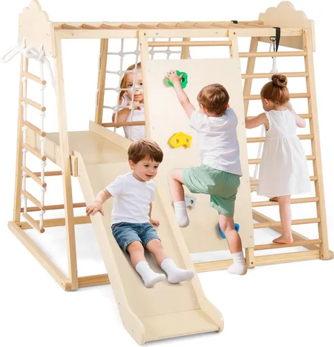 COSTWAY Klettergerüst 8in1 mit Schaukel und Rutsche