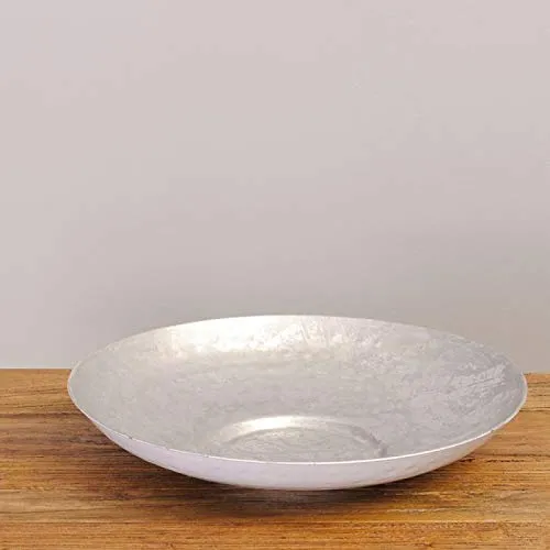 LEBENSwohnART Dekoschale Indra 35cm weiß/Silber