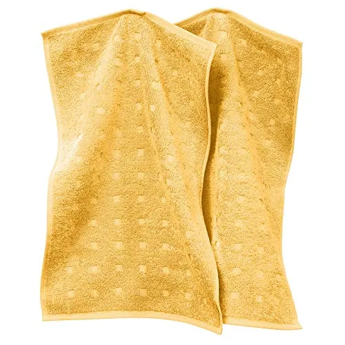 Möve Gästetuch Quadretti 2er-Pack Walk-Frottier gelb Größe 30x50 cm