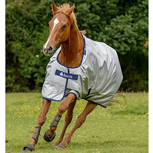 Bucas Power Turnout 140 Silber Pferdedecke Extra 300g - Reit- & Pferdebedarf, hochwertige Pferdedecke mit 300g Füllung für optimale Wärmeisolierung und Komfort bei kaltem Wetter.