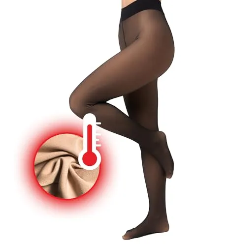 Nur Die Strumpfhose Warm Transparent 80 DEN - gefütterte Thermostrumpfhose mit Innenfleece, für warme Beine und eine edle, matte Optik