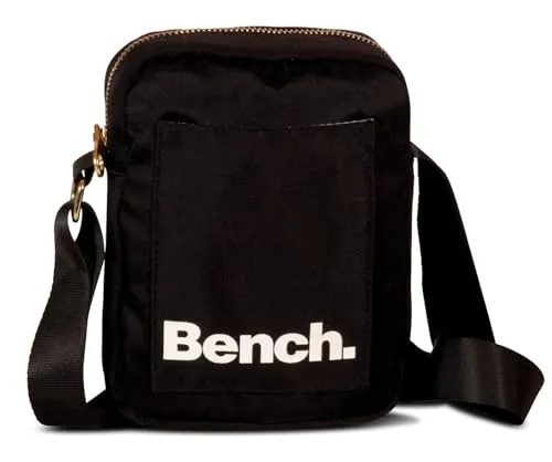 Bench kleine Umhängetasche Schultertasche Small Shoulderbag Crossbag 64173, Farbe:Schwarz