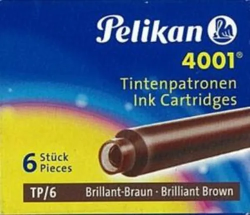 Pelikan 311928 Tintenpatrone 4001 - Großraumtintenpatrone, löschbar und auswaschbar, 6 Patronen in praktischer Faltschachtel