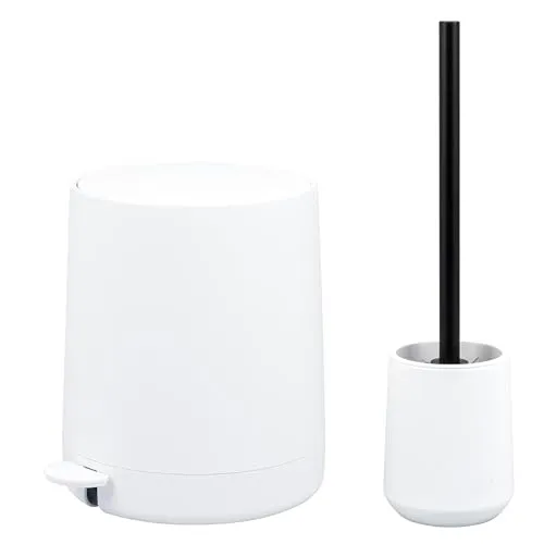 eluno Badezimmer-Set TESERO 2tlg. mit Soft-Touch Oberfläche - Praktisches 2-teiliges Badezimmer-Set mit modernem Design: Kosmetikeimer (4l) und WC-Garnitur. Hygienisch und leicht zu reinigen, perfekt für ein aufgeräumtes Badezimmer oder Gäste-WC.