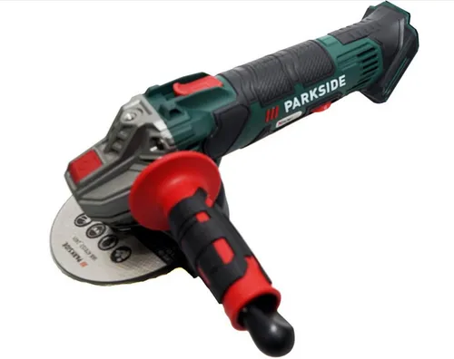Parkside Akku-Winkelschleifer PWSA 20-Li 2.0 Ah - Winkelschleifer mit stufenlos einstellbarer Drehzahl und leichtem, gummiertem Gehäuse. Ideal für präzise Arbeiten, inklusive Ladegerät und Koffer.