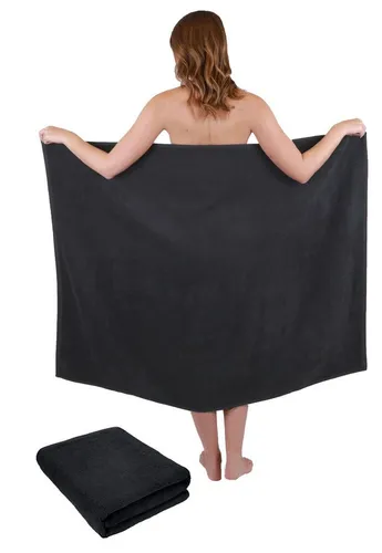 Betz Badetücher Set XXL Dresden - 2 Stück 100x140 cm - Hochwertige XXL Badetücher aus 100% Baumwolle, flauschig und bei 60°C waschbar. Ideal für Sauna oder Strand, mit 2 Handtuchaufhängern und in 4 Farben erhältlich.