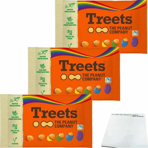 Treets Peanuts Rainbow 3er Pack 185g Beutel usy Block
