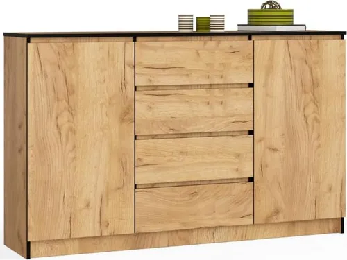 BDW, Kommode mit 4 Schubladen, 160x40x99 cm, K160, Craft-eiche