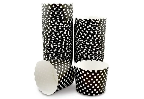 Frau WUNDERVoll Muffinform Muffin Backformen 25 Stück, groß Durchmesser 6,1 cm, schwarz / weiße, (25-tlg)