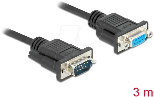 DELOCK 86603 - Kabel Seriell, RS-232, Stecker/Buchse mit Muttern, 3 m