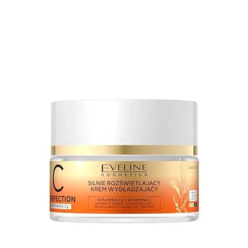 Eveline Cosmetics C-Perfection Strahlende Glättungscreme 30+ mit Tri-Collagen-Komplex, Neroli-Hydrolat & Argireline Anti-Aging, Aufhellend, Feuchtigkeitsspendend, 50ml