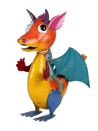 Formano große Dekofigur Drache H. 53cm bunt aus Metall von formano