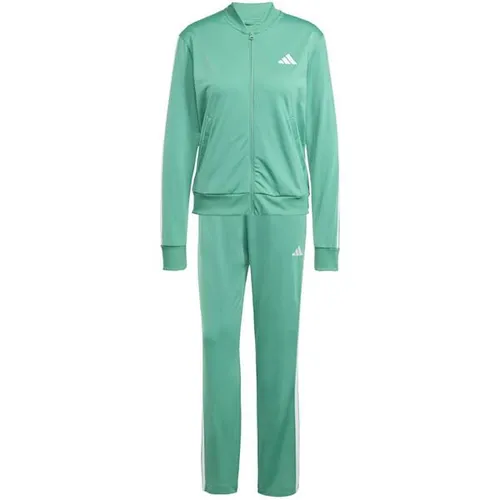 adidas Sportswear Trainingsanzug W ESS 3S TS (2-tlg) grün XL - Trainingsbekleidung für Damen, sportlicher Look in Semi Court Green, ideal für Laufen und Freizeit, aus 100% Polyester und maschinenwaschbar.