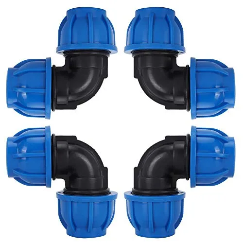 TOPINCN Wasser Rohrbogen Adapter,4 Stücke 32mm bis 32mm Wasser Rohrbogen Adapter Stecker PE Kunststoff Schnellkupplung Montage Zubehör für Trinkwasserfilter