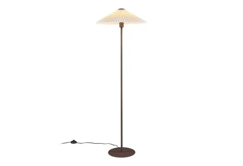 Stehleuchte 'Appledore' 1-flammig - Elegante Metallleuchte mit Fußschalter - Stehlampe in Braun/Weiß, ideal für Wohn- und Arbeitsräume. Bequemer Fußschalter und großzügige Kabellänge sorgen für einfache Handhabung und flexible Platzierung.