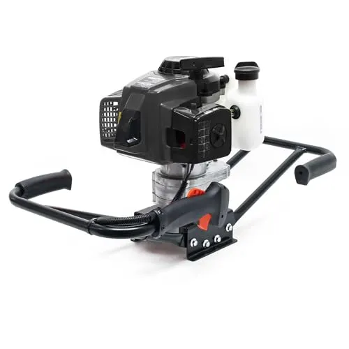 Wiltec Erdlochbohrer für 2 Personen, 2,2kW Benzinmotor - Rasenmäherersatzteile & Rasenmäherzubehör – Effizientes Bohren für Garten- und Landschaftsbau, ideal für Pflanzungen und Zaunpfähle mit 183 U/min und ergonomischem Design.