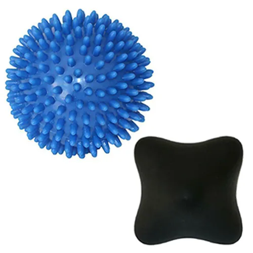 Sporttrend 24® Faszienball 6eckig schwarz + ø 9cm Massageball Igelball | Massage