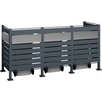 Westmann Metall Mülltonnenverkleidung Planum 120cm - moderne Mülltonnenbox für 3x240 L, in eleganten Anthrazit-Ausführungen erhältlich