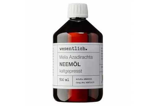 wesentlich. Körperöl Neemöl kaltgepresst 500ml - Körperöl für alle Hauttypen, feuchtigkeitsspendend und ideal für trockene Haut. Kann pur oder als Zutat in Kosmetik verwendet werden.