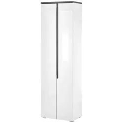 Mid.you Garderobenschrank - Anthrazit & Weiß Hochglanz - Garderobenschrank aus Holzwerkstoff mit 4 Fächern, griffloses Öffnen und Beimöbel erhältlich. Ideal für stilvolle Garderobenlösungen.