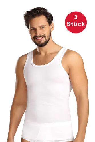 COMTE Herren Unterhemd 3er Pack ärmellos Tank Top Feinripp Gr.7/XL