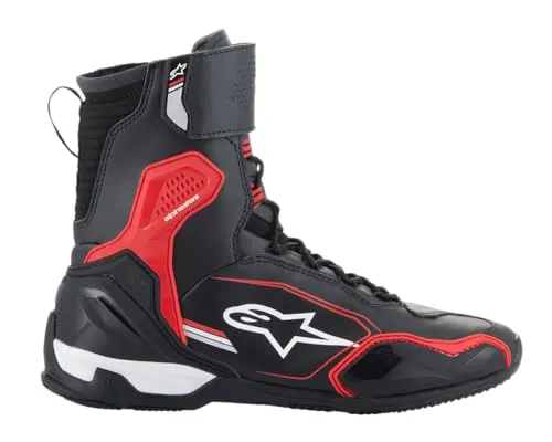 Alpinestars Superfaster Motorradschuhe schwarz/hellrot/weiß