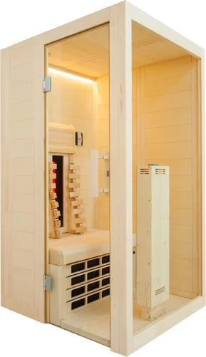Harvia MiniMy 120 Basic Infrarotkabine - Infrarotsauna mit Vollspektrumstrahler für optimale Wärmeverteilung, ideal für entspannende Wellnessmomente zu Hause.