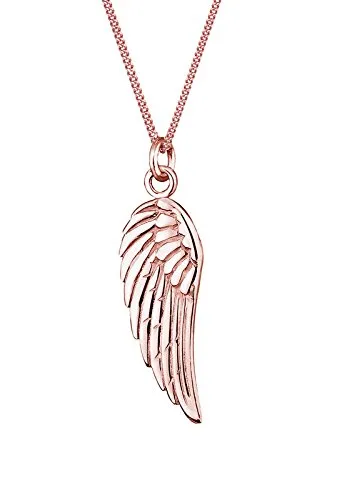 Elli Halskette Damen Engel Flügel Anhänger - Ketten für Damen, aus 925 Sterling Silber rosévergoldet, handgefertigt und anlaufgeschützt – ein stilvolles Accessoire für jeden Anlass.