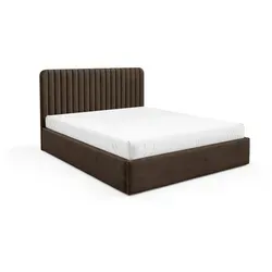 AN-MOEBEL4U Polsterbett BEZA II – Doppelbett mit Bettkasten und gepolstertem Kopfteil - Elegantes Polsterbett mit praktischem Bettkasten – stilvoll und komfortabel. Der integrierte Federmechanismus ermöglicht einfachen Zugriff auf Stauraum für Kissen und Decken. Ideal für modernes Wohnen.