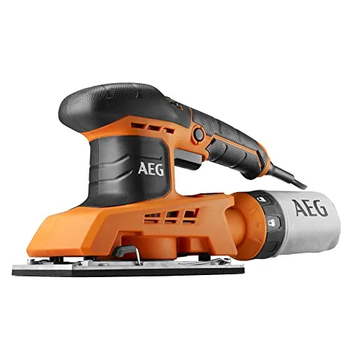 AEG 250 W Schwingschleifer FS250 - Schleifmaschine mit variabler Geschwindigkeit und 90x87 mm Schleifteller, ideal für präzises Schleifen und maximalen Komfort dank abnehmbarem Staubbeutel.