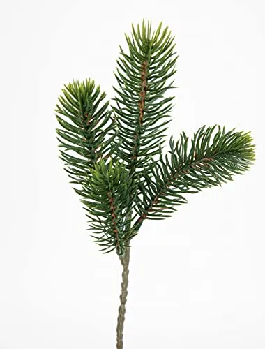 Premium Kunststoff-Tannenzweig 28 cm - 24 Stück - Hochwertige Kunstzweige aus 100% PE, natürliches Aussehen mit runden Nadeln, ideal für festliche Dekorationen und kreative Bastelprojekte.